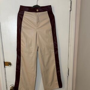 Stylish Two-Tone women’s pleather Pants